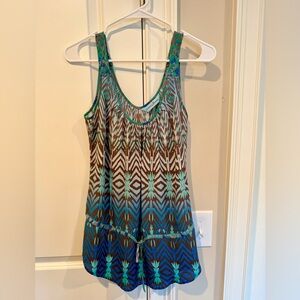 Guess by Marciano Geometric Tank Top - Brown and Blue